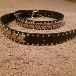 Black silver studded belt (size 44)